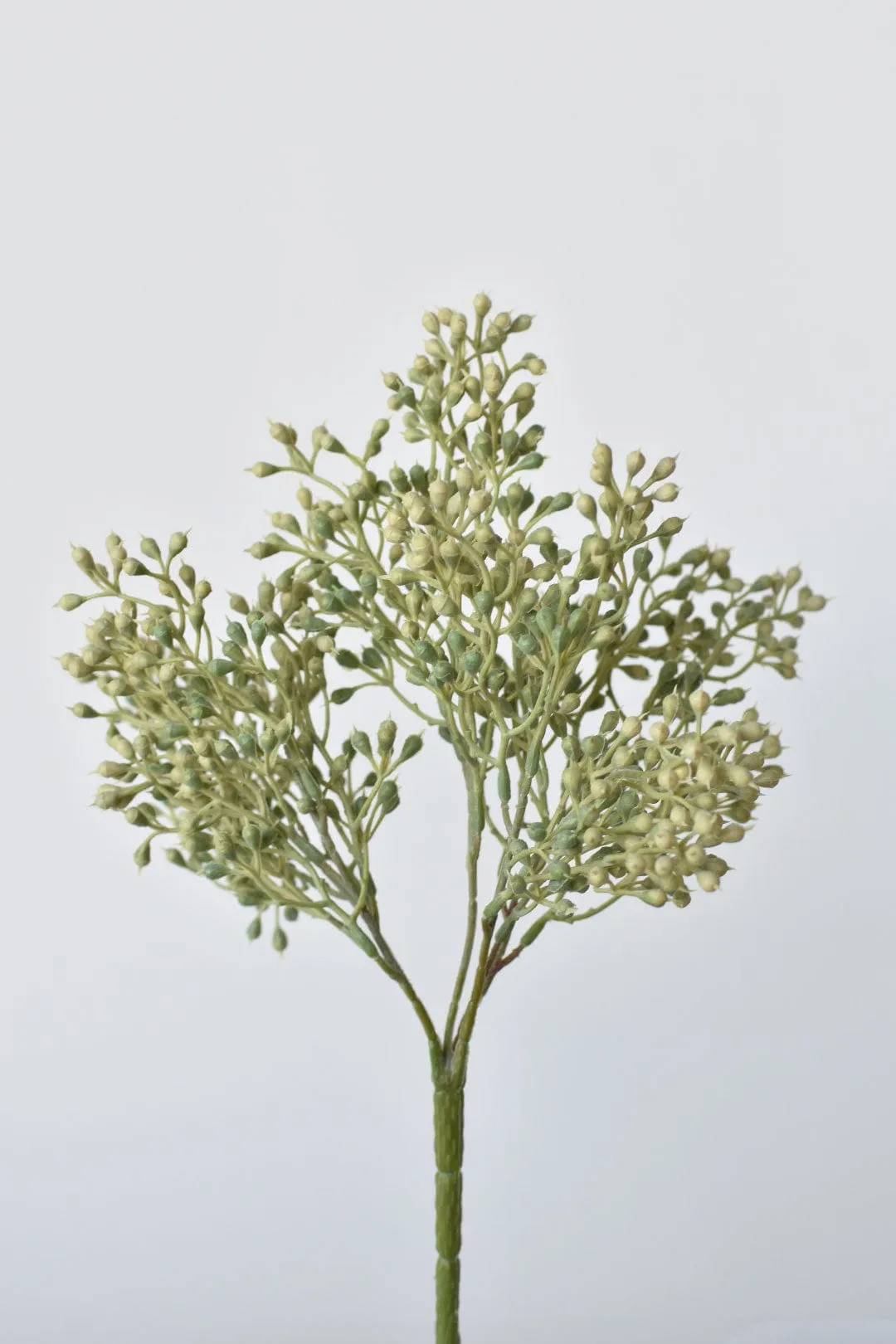 13' Faux Light Green Gray Berry Bush Stem