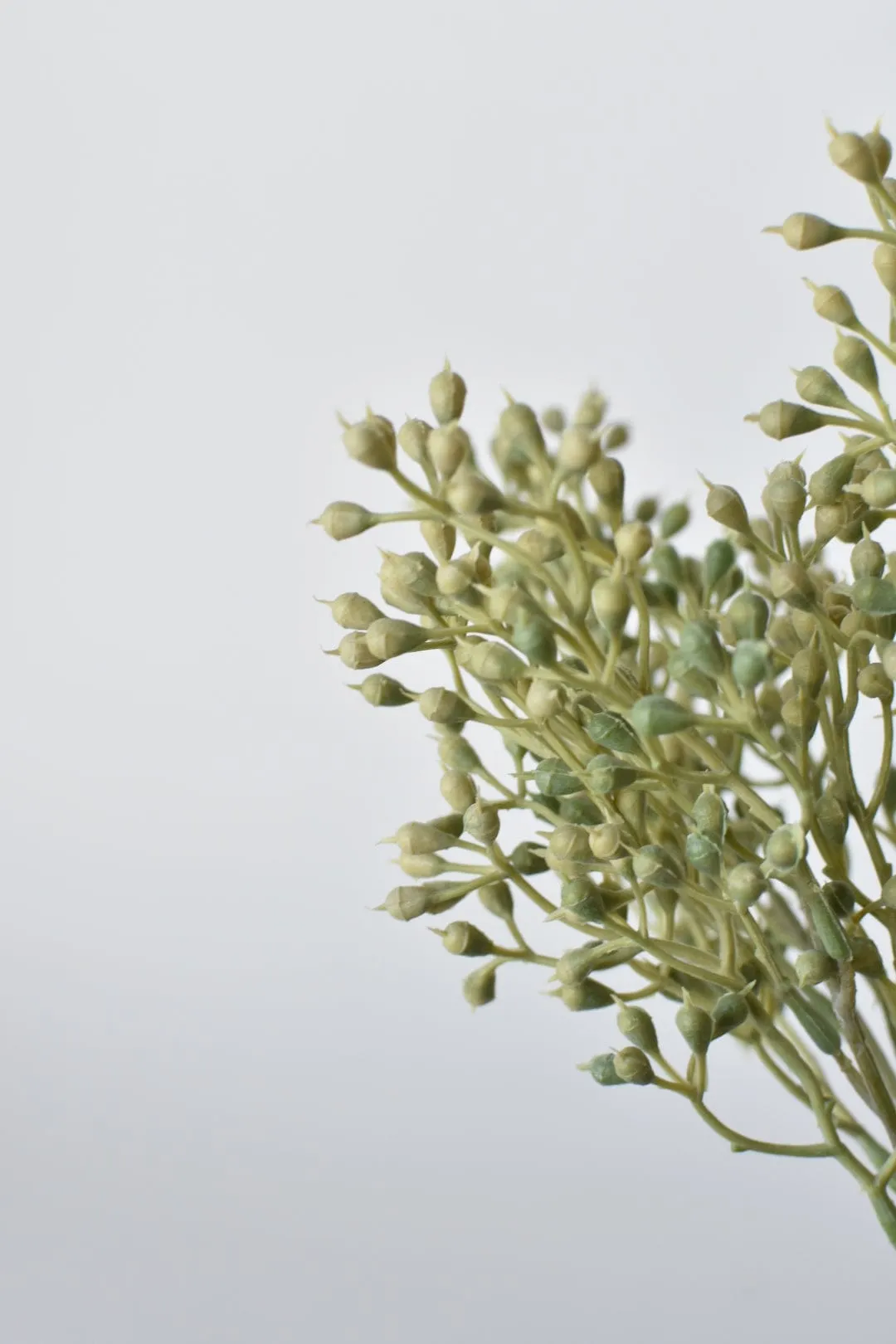 13' Faux Light Green Gray Berry Bush Stem