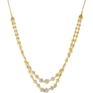 22K Multi-Tone Gold Beaded Chain (23gm)