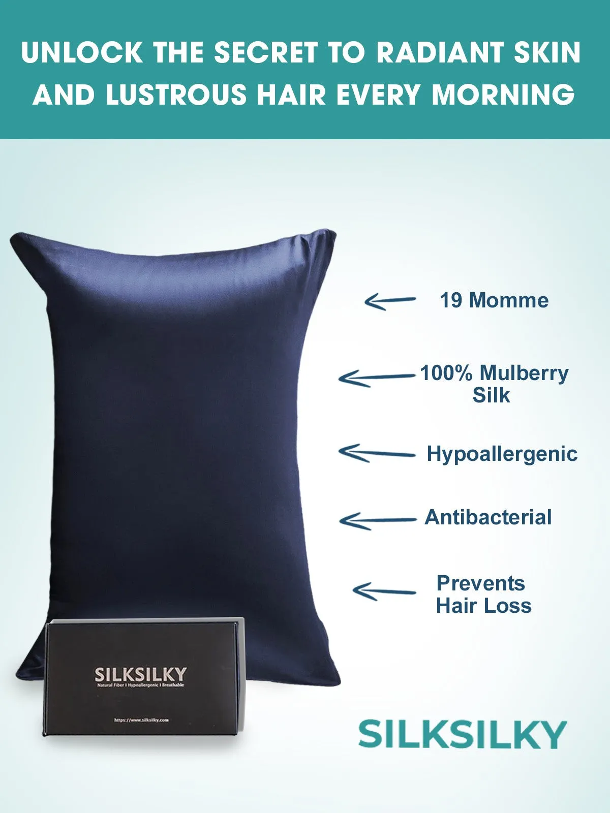 2Pcs 19Momme Pure Silk Pillowcases Bundle - Hidden Zipper