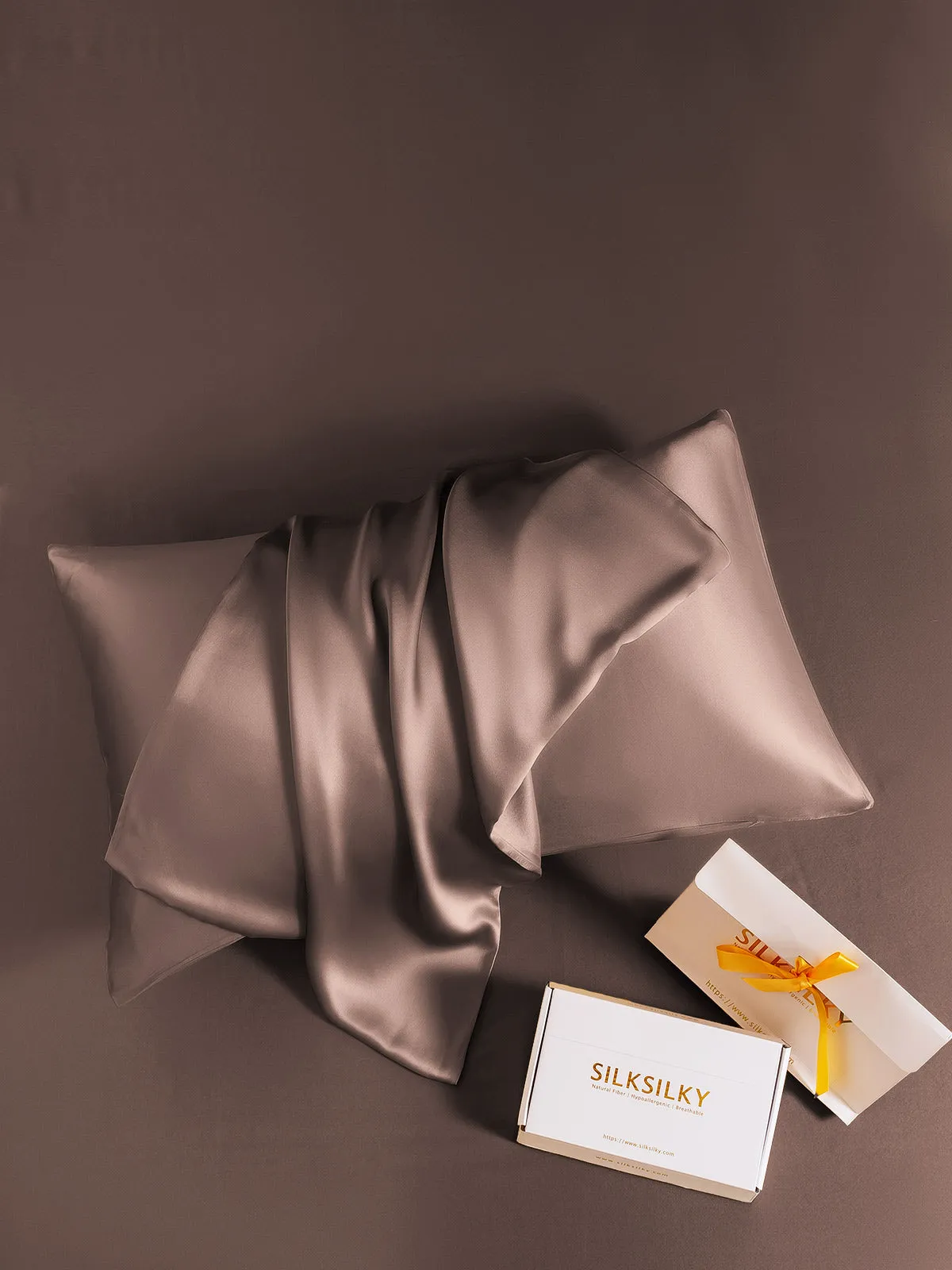 2Pcs 19Momme Pure Silk Pillowcases Bundle - Hidden Zipper