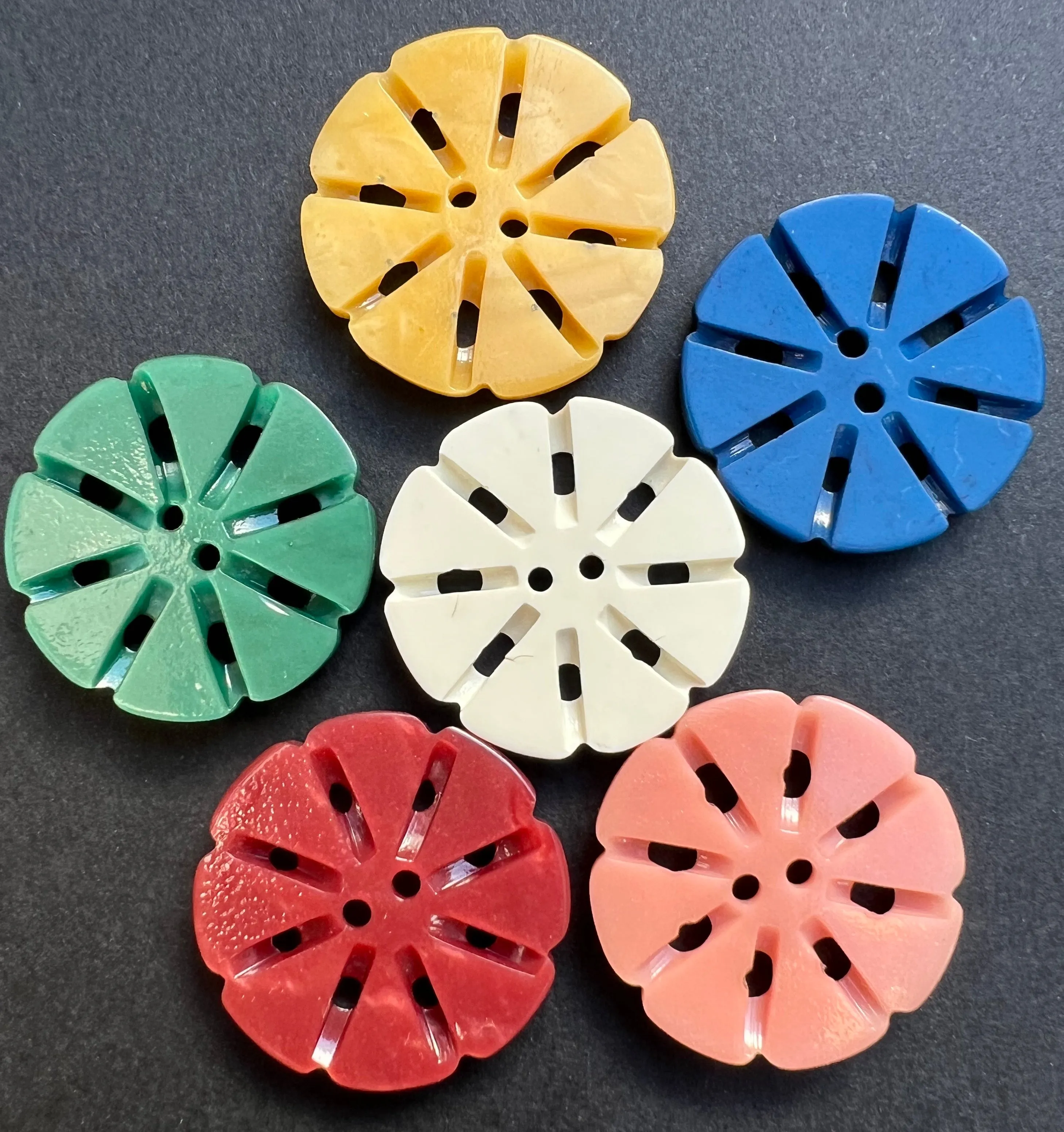 6 or 24 Soft Grey Blue 1.7cm or 2.2cm Vintage French Buttons