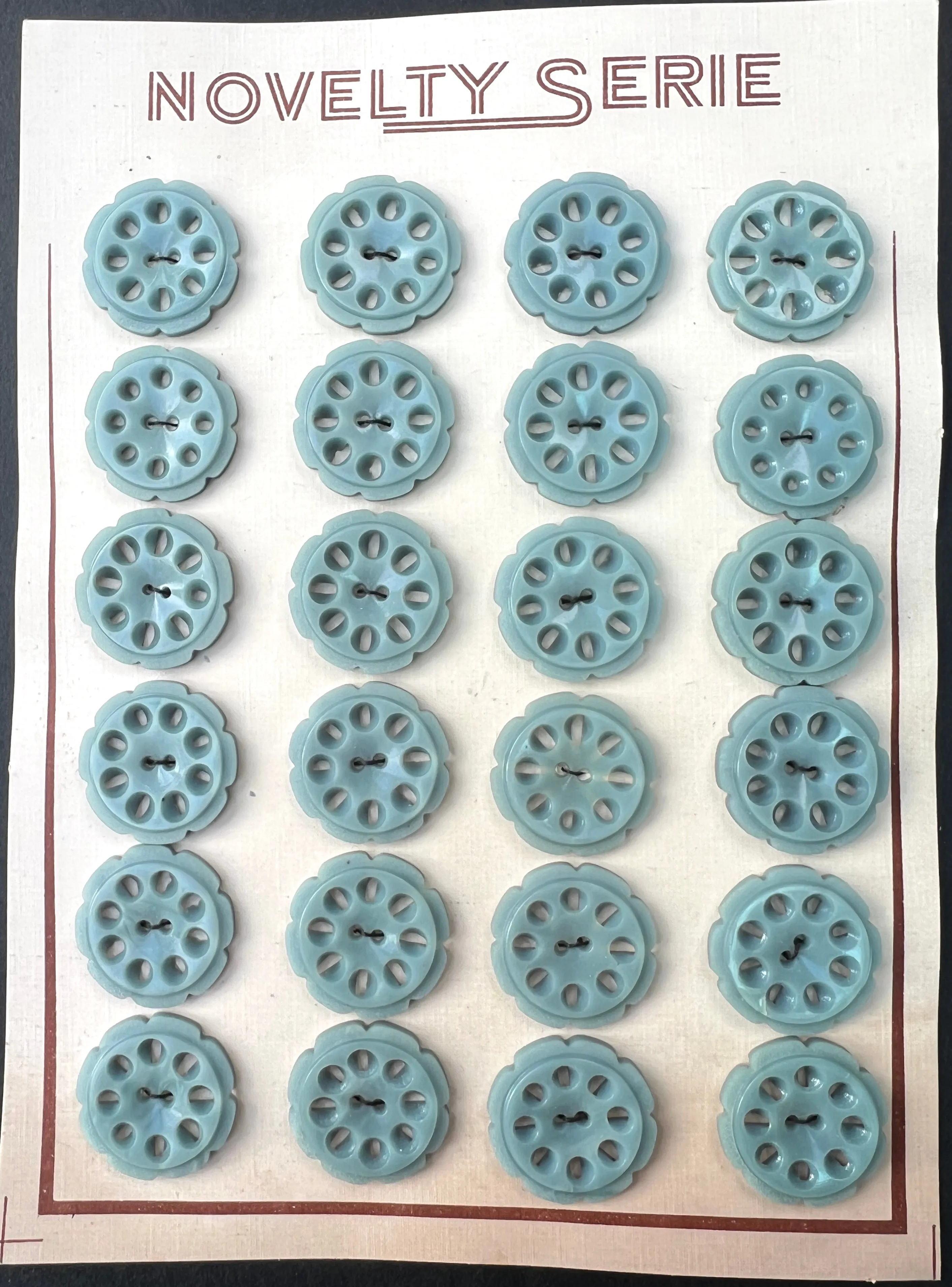 6 or 24 Soft Grey Blue 1.7cm or 2.2cm Vintage French Buttons