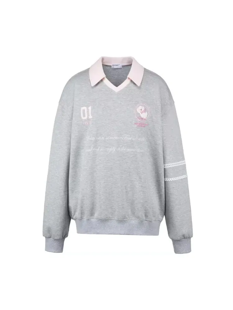 Ballet style embroidered jersey pullover sweater【s0000006312】