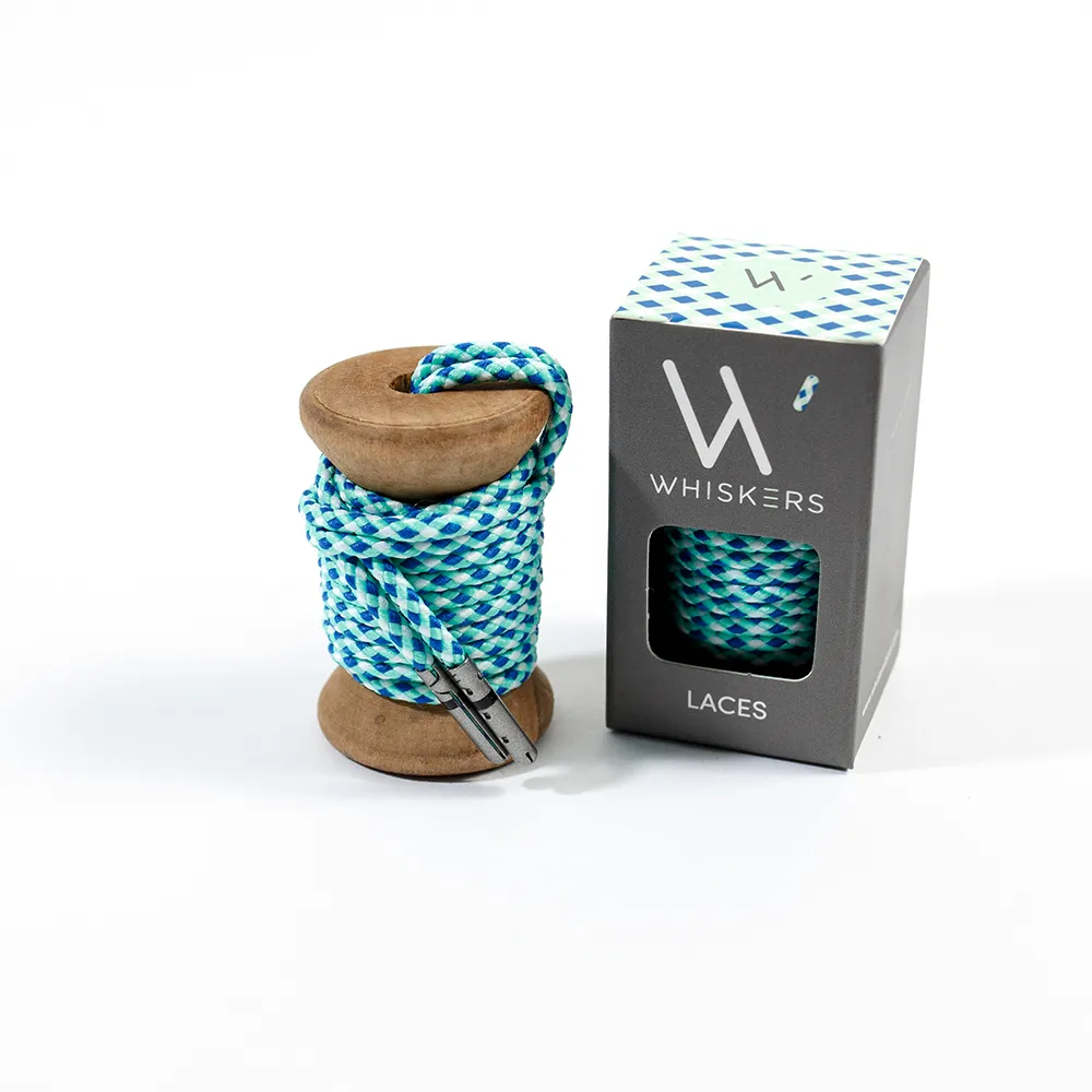 Blue, Light Green & White Braided Dress Laces