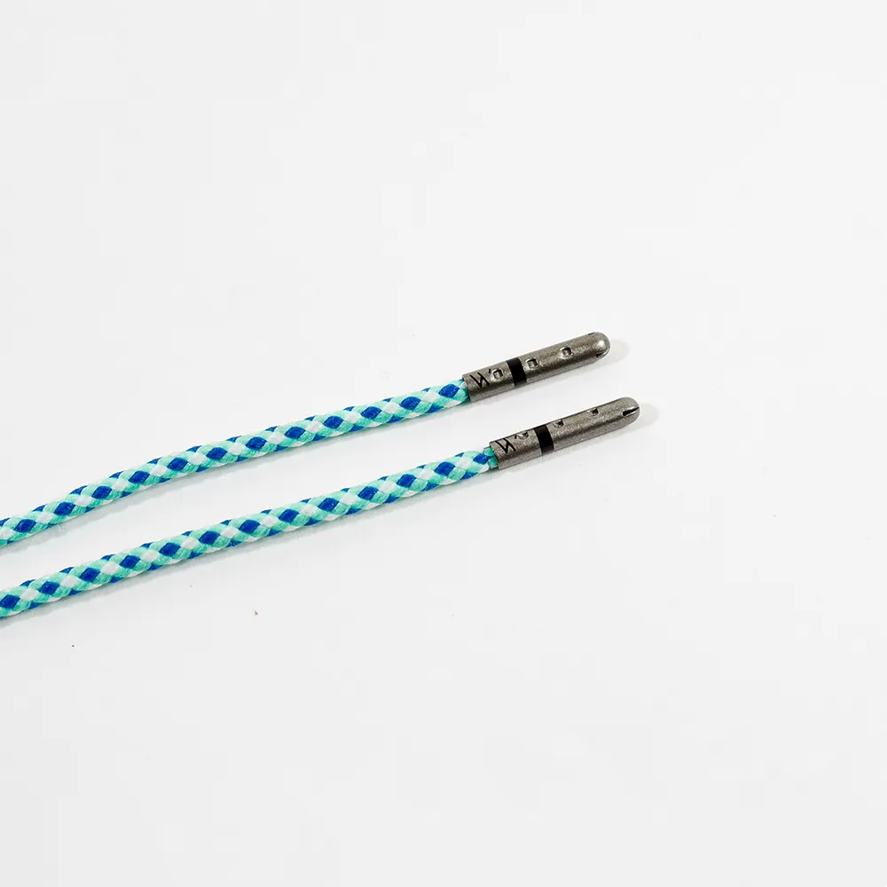 Blue, Light Green & White Braided Dress Laces