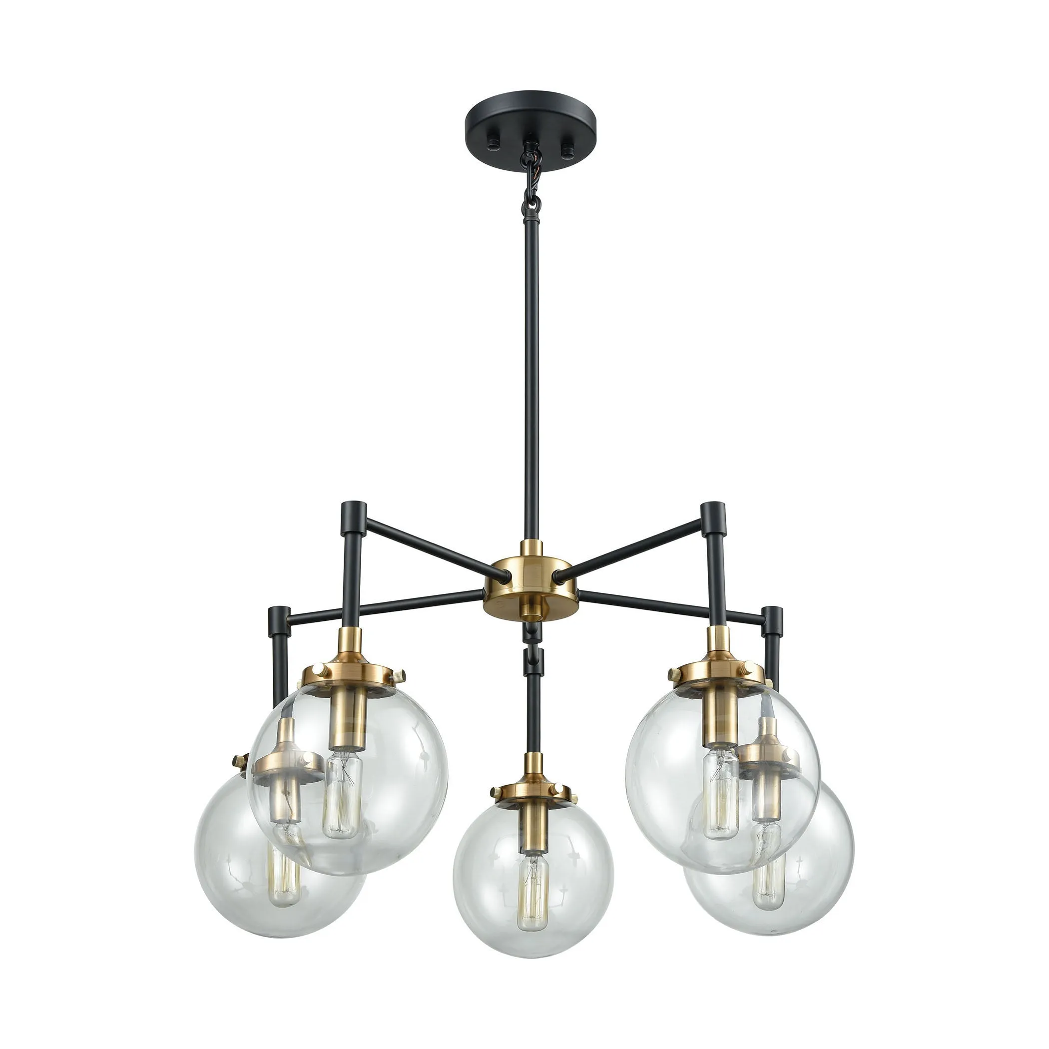Boudreaux 23" 5 Light Chandelier in Matte Black