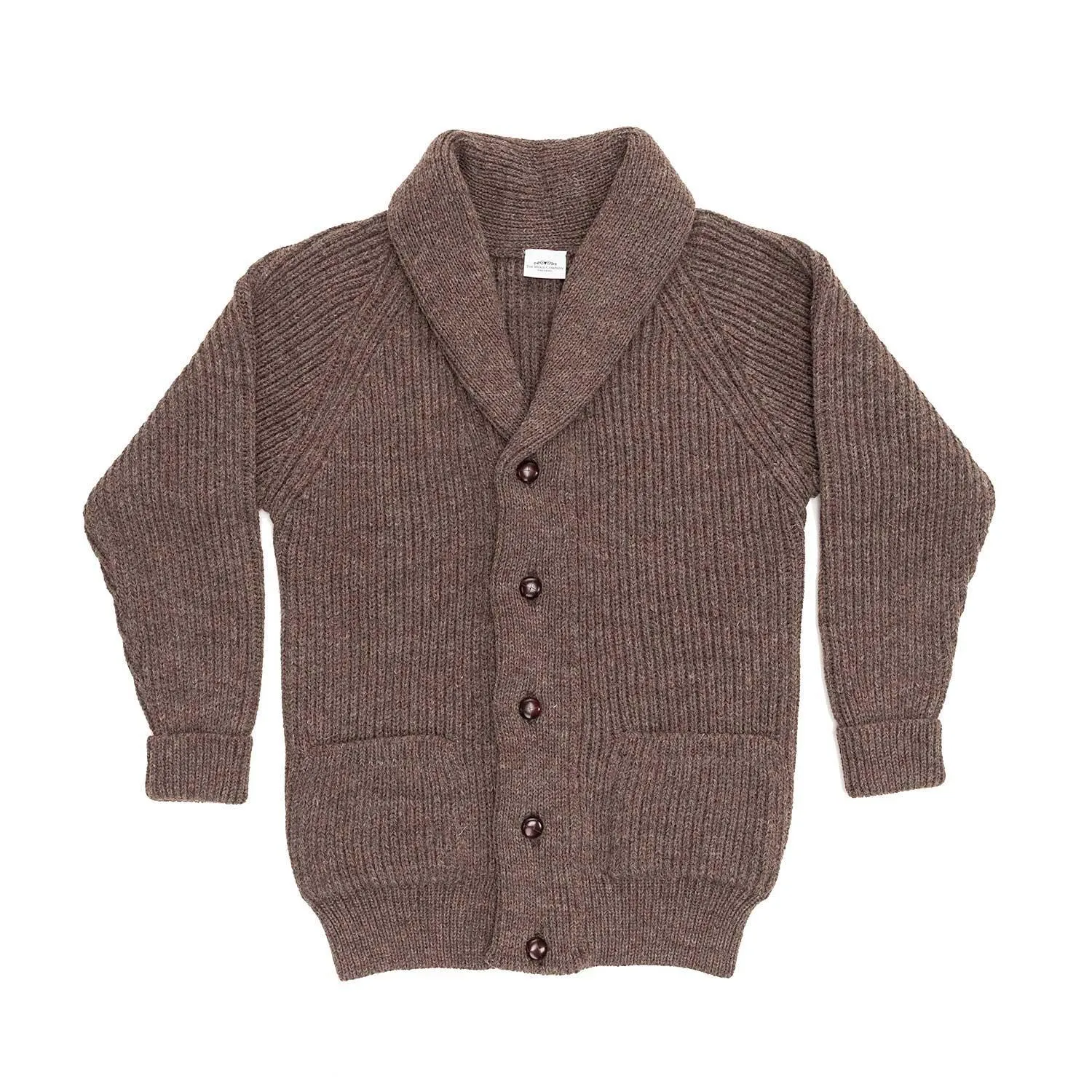 British Wool Shawl Collar Jacket Mocha Undyed