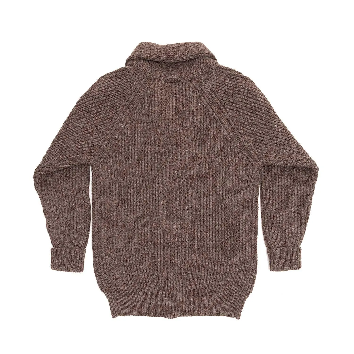 British Wool Shawl Collar Jacket Mocha Undyed
