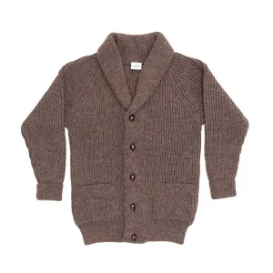 British Wool Shawl Collar Jacket Mocha Undyed