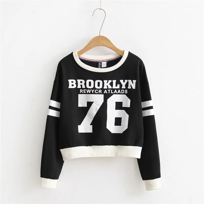 Brooklyn 76 Crop Top Long Sleeve Sweatshirt
