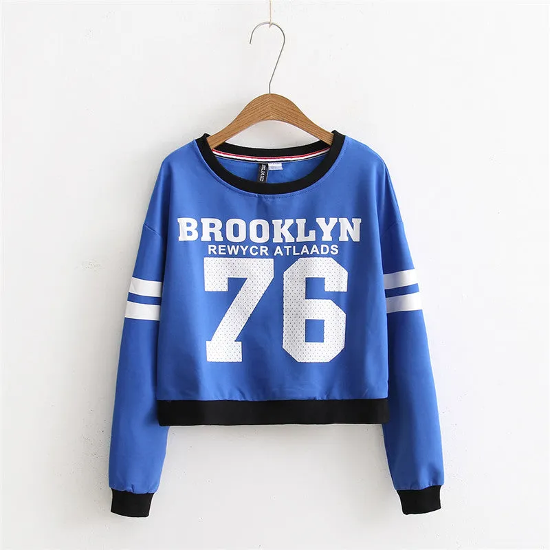 Brooklyn 76 Crop Top Long Sleeve Sweatshirt