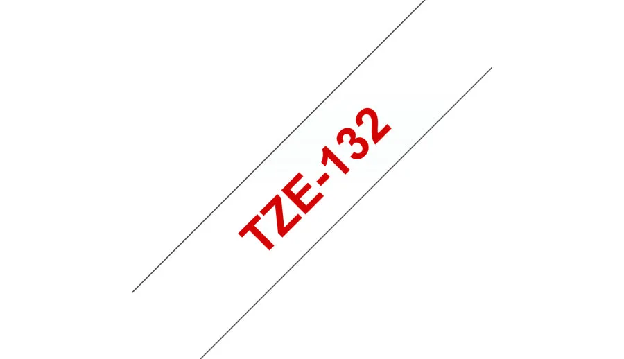 Brother Laminated Tape Tze-132 - Red On Clear