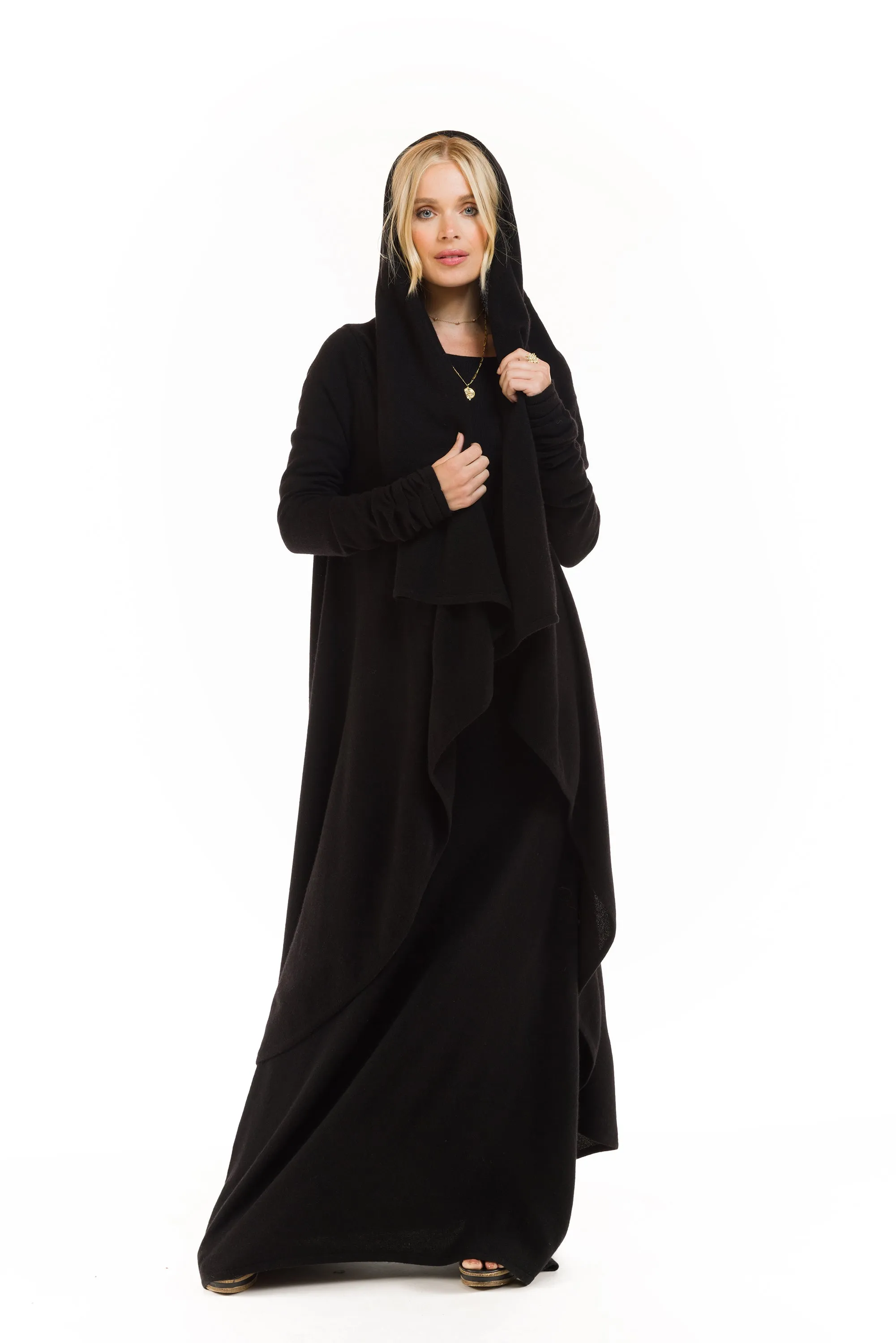 CASHMERE WATERFALL JACKET BLACK