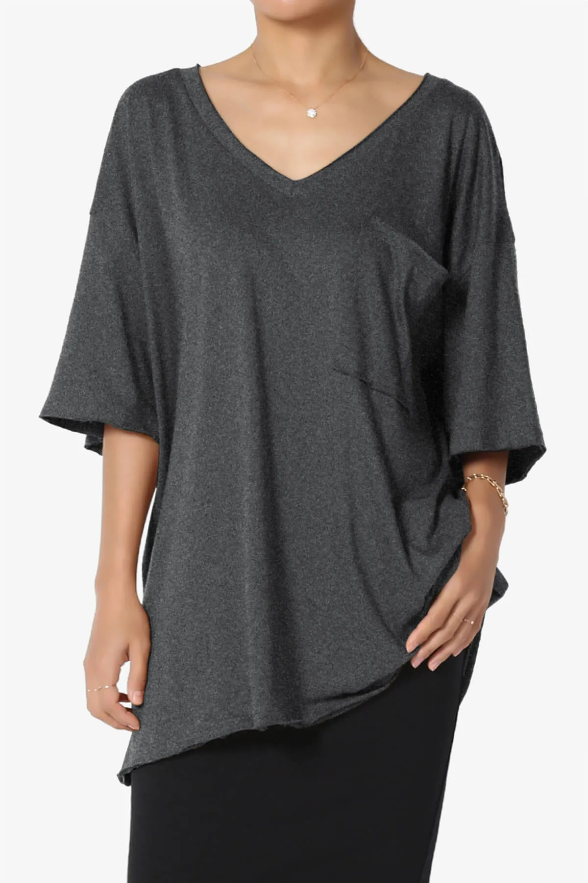 Charlie V Neck Pocket Boyfriend Tee PLUS