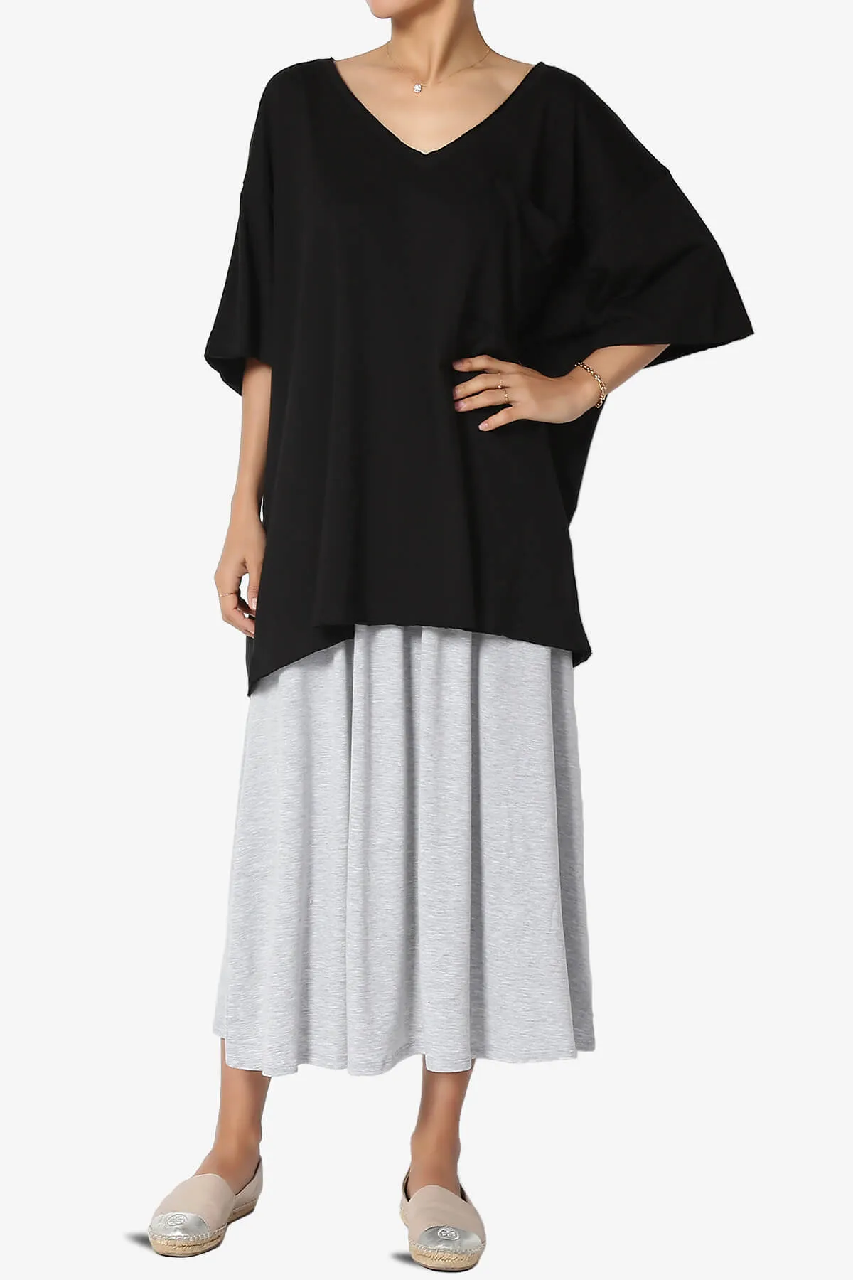 Charlie V Neck Pocket Boyfriend Tee PLUS
