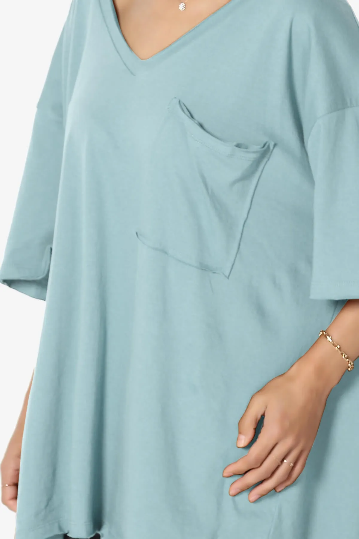 Charlie V Neck Pocket Boyfriend Tee PLUS