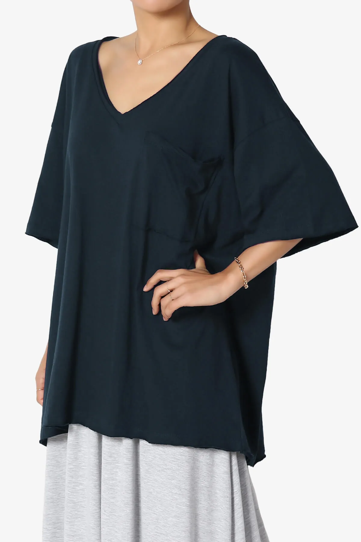 Charlie V Neck Pocket Boyfriend Tee PLUS