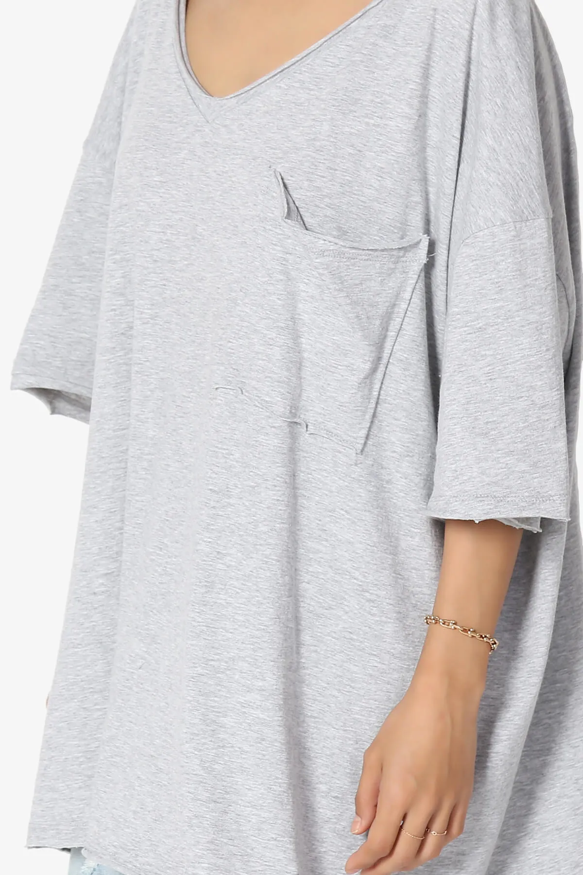 Charlie V Neck Pocket Boyfriend Tee PLUS