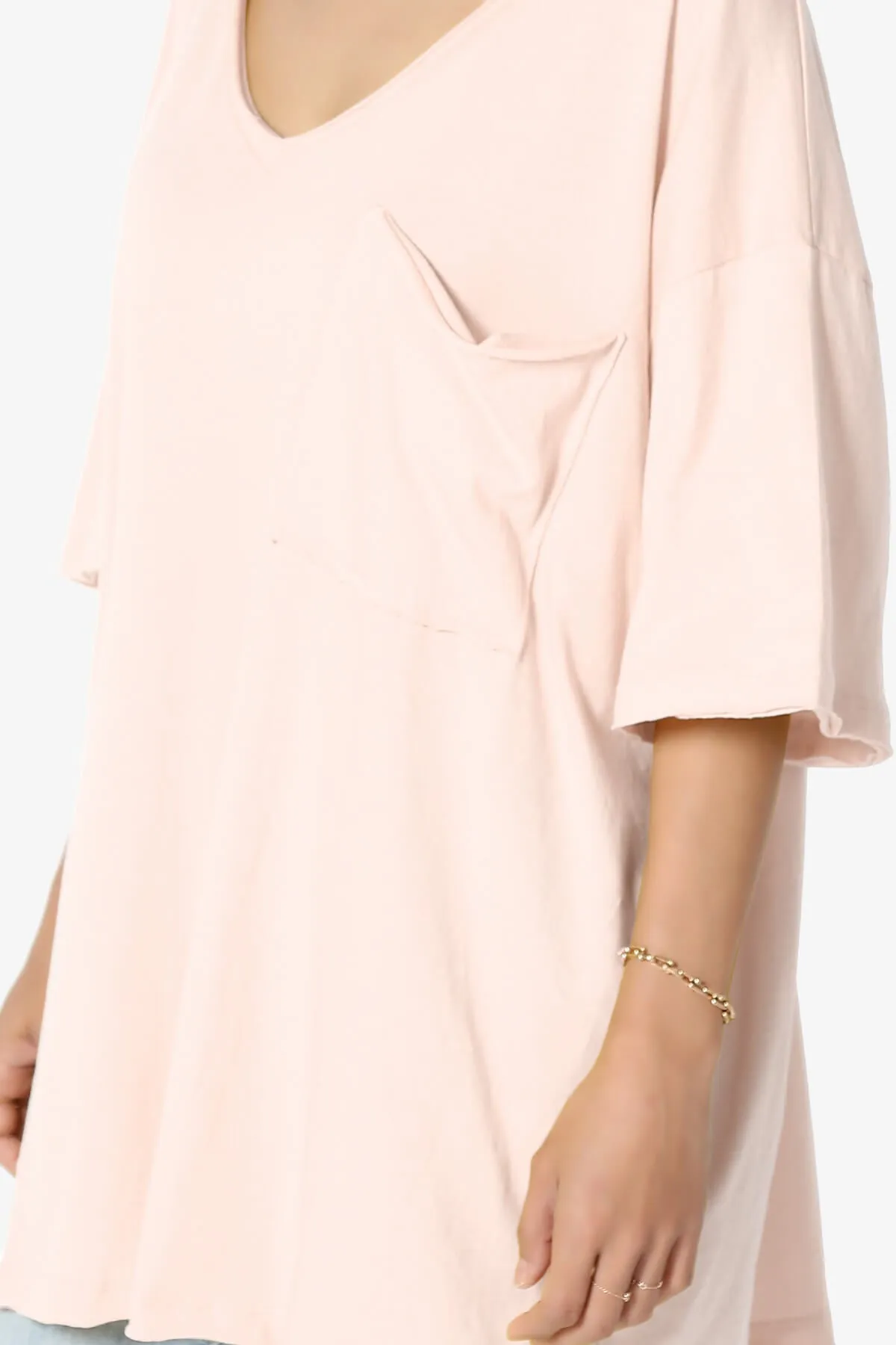Charlie V Neck Pocket Boyfriend Tee PLUS