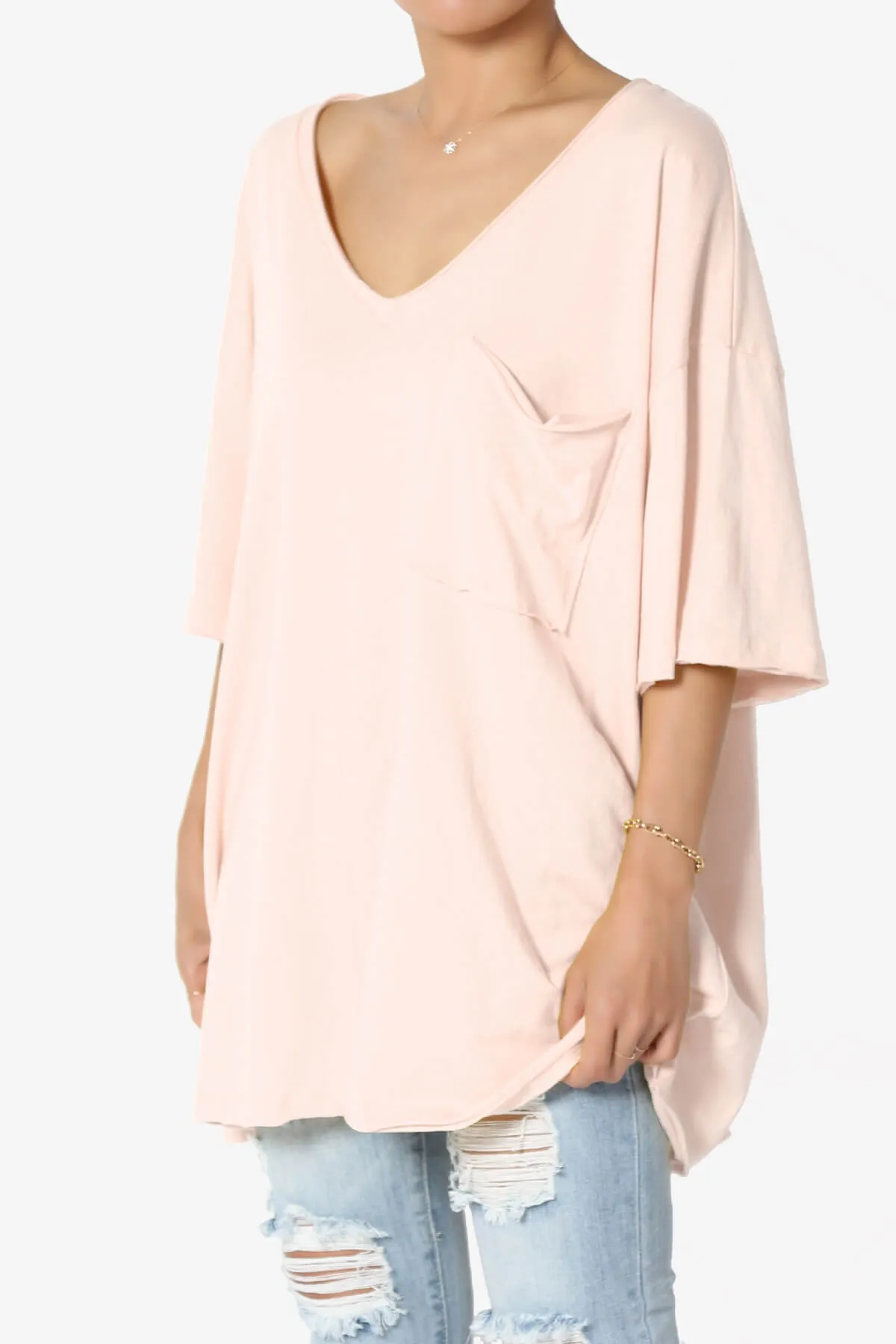 Charlie V Neck Pocket Boyfriend Tee PLUS