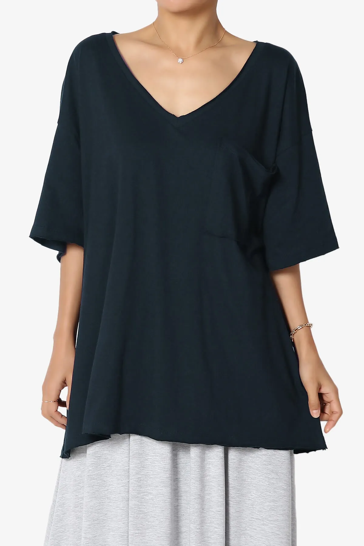 Charlie V Neck Pocket Boyfriend Tee PLUS