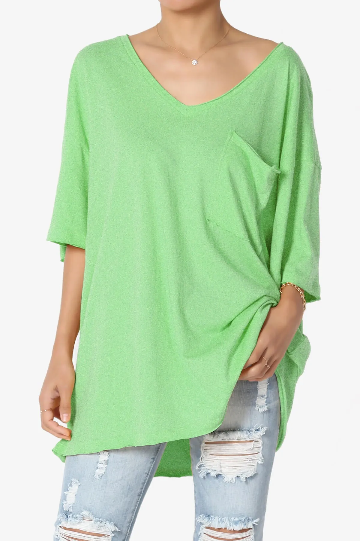 Charlie V Neck Pocket Boyfriend Tee PLUS