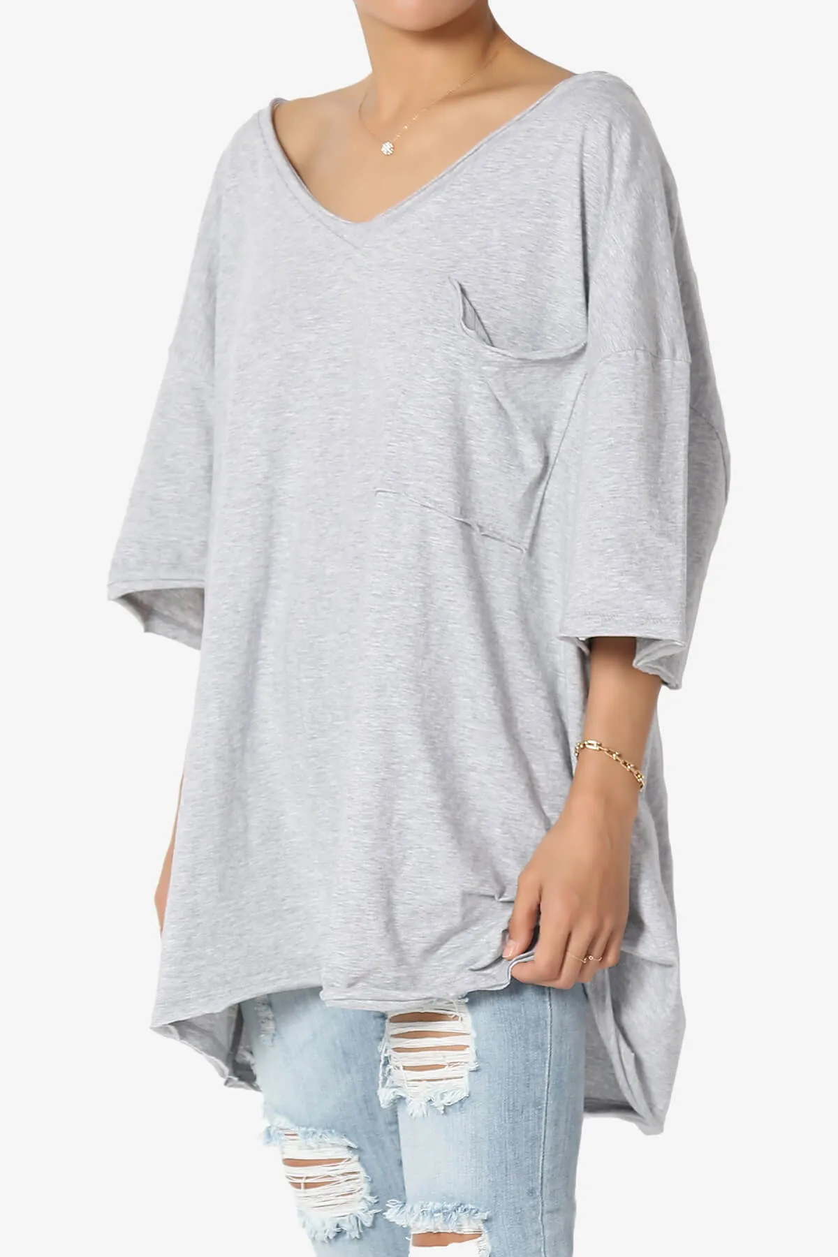 Charlie V Neck Pocket Boyfriend Tee PLUS