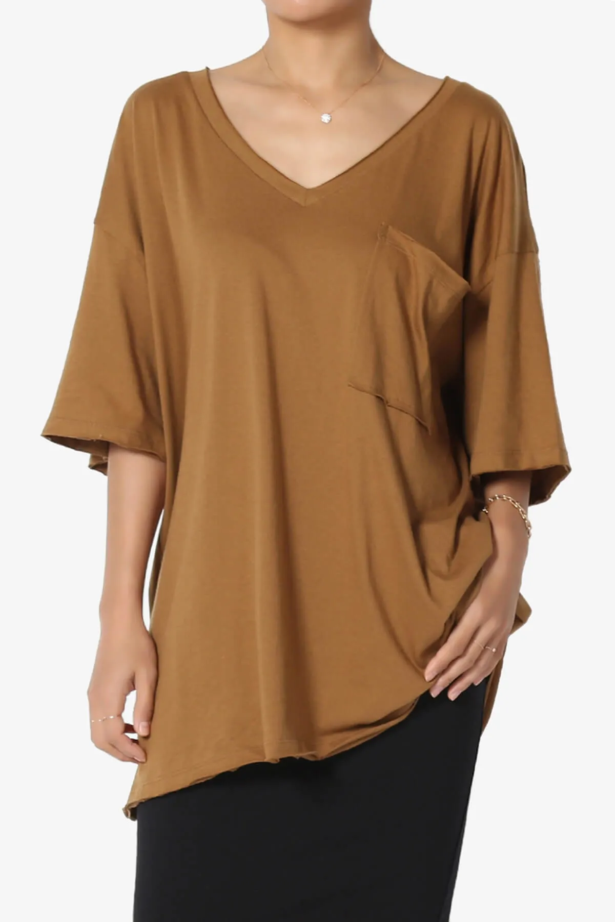 Charlie V Neck Pocket Boyfriend Tee PLUS