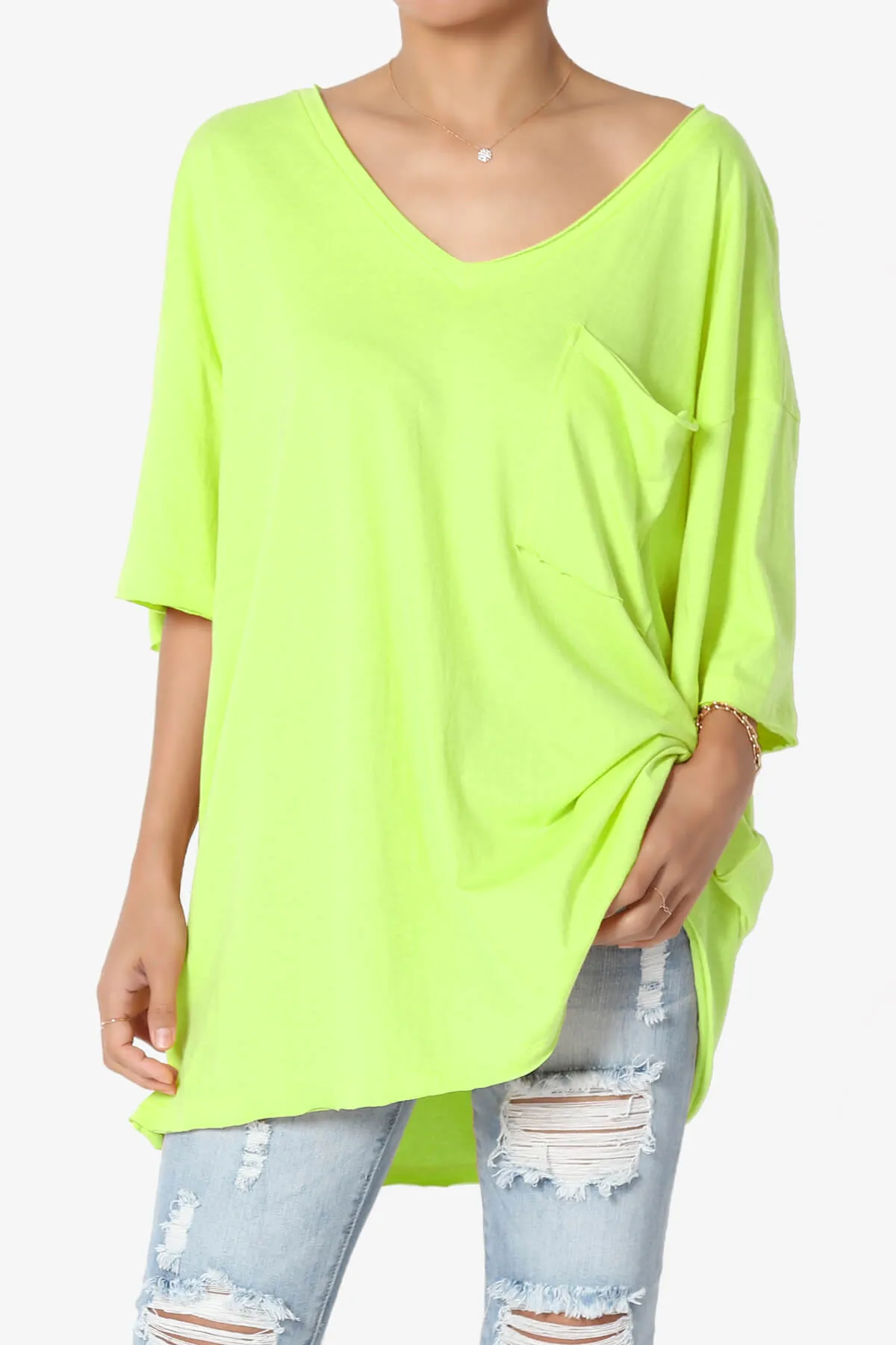 Charlie V Neck Pocket Boyfriend Tee PLUS