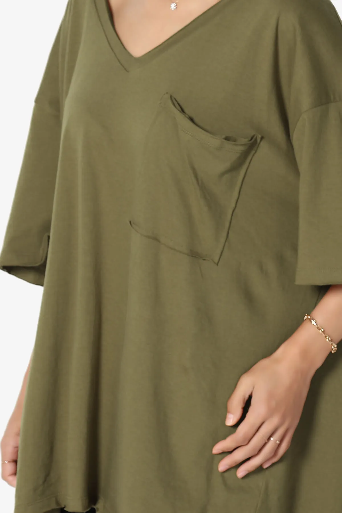 Charlie V Neck Pocket Boyfriend Tee PLUS
