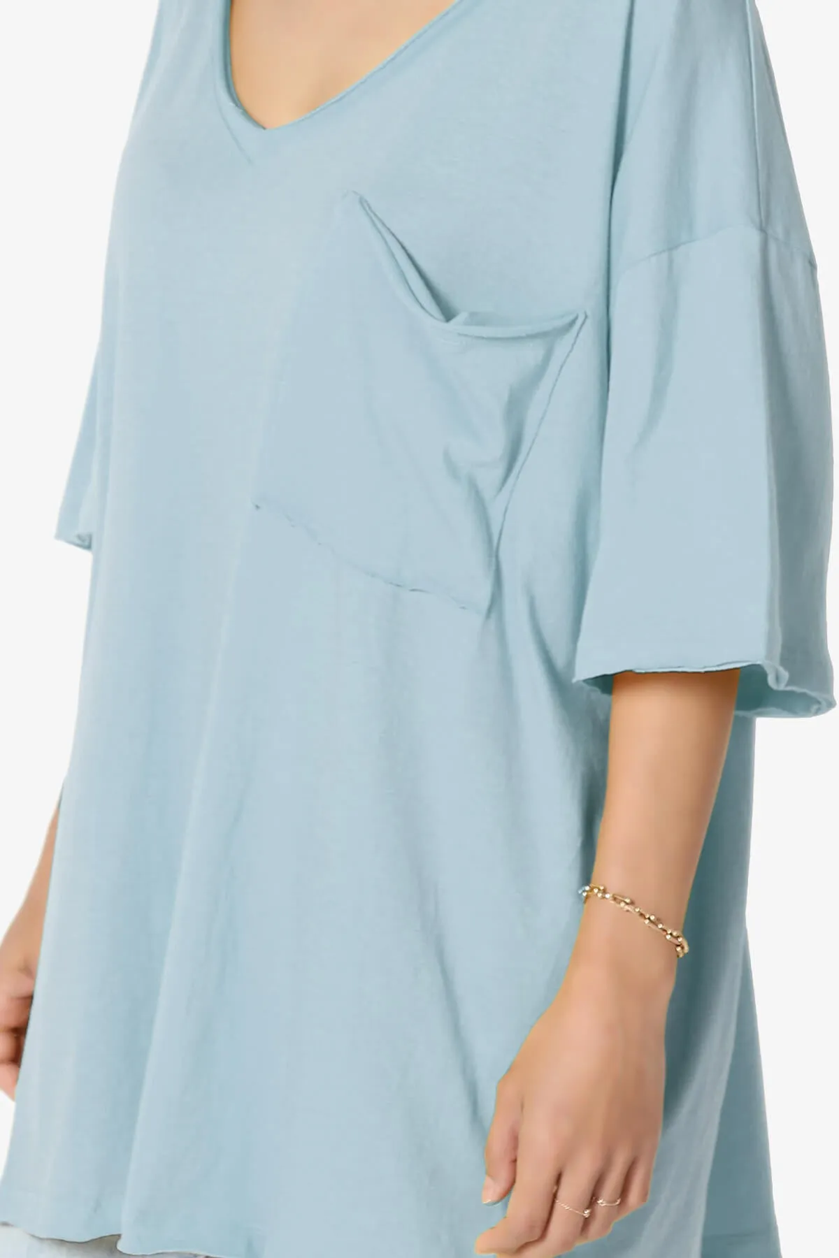 Charlie V Neck Pocket Boyfriend Tee PLUS