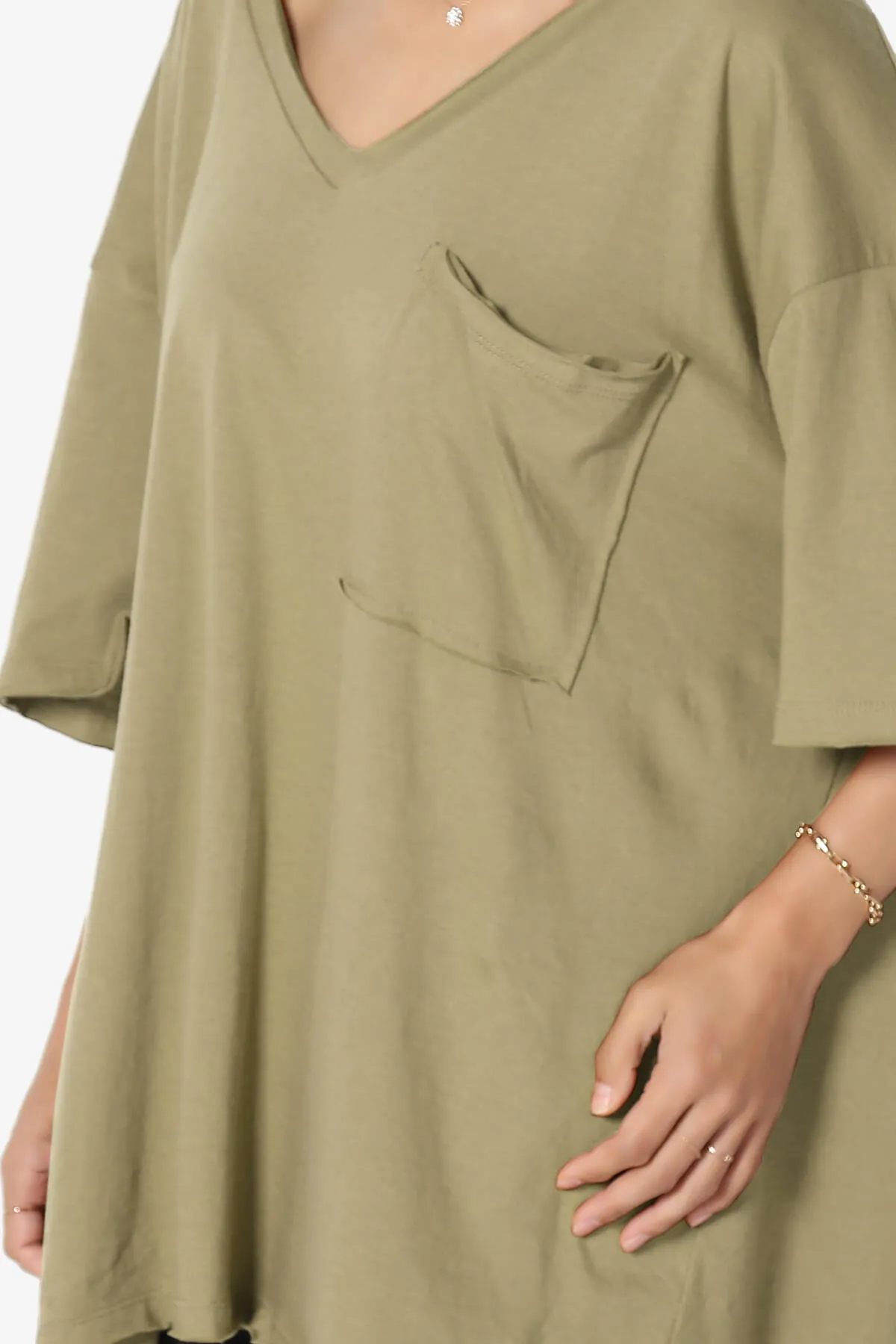Charlie V Neck Pocket Boyfriend Tee PLUS