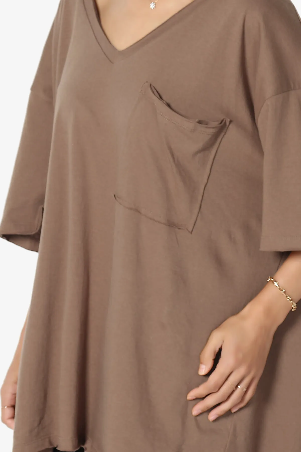 Charlie V Neck Pocket Boyfriend Tee PLUS