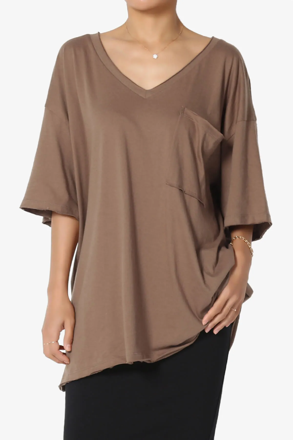 Charlie V Neck Pocket Boyfriend Tee PLUS