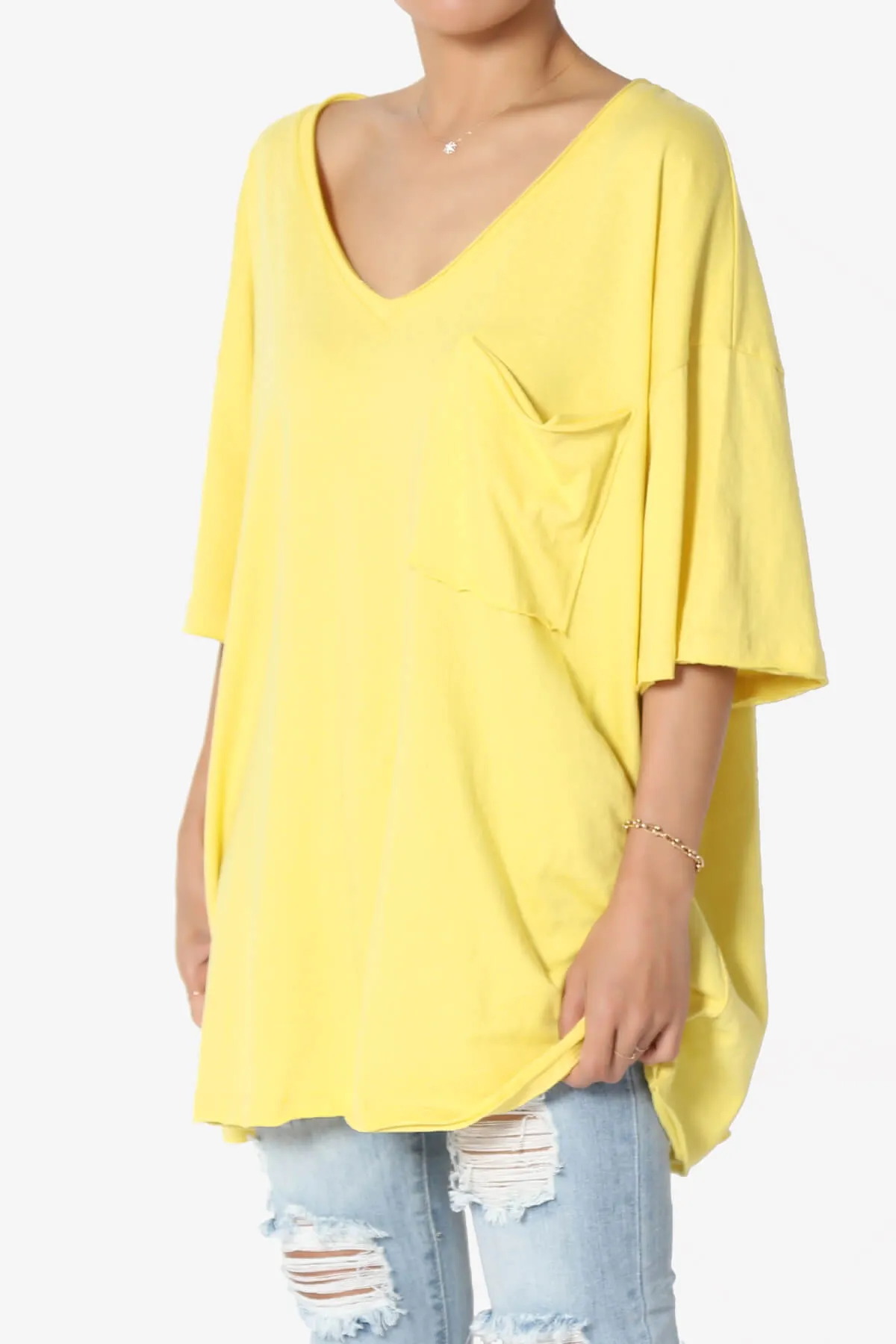 Charlie V Neck Pocket Boyfriend Tee PLUS