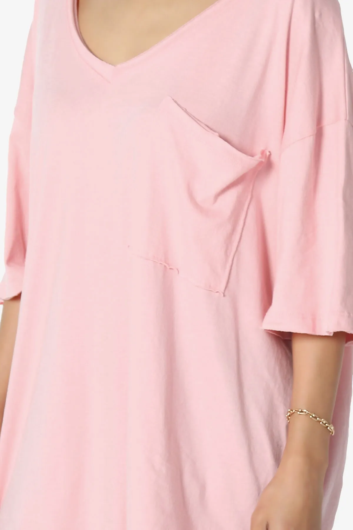 Charlie V Neck Pocket Boyfriend Tee PLUS