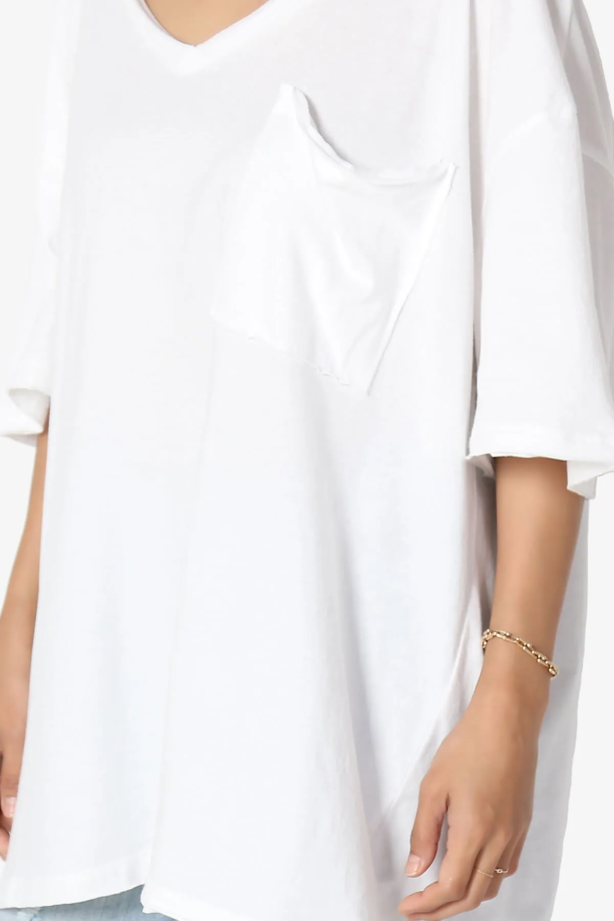 Charlie V Neck Pocket Boyfriend Tee PLUS
