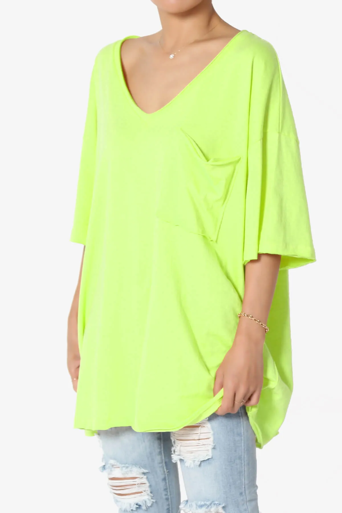 Charlie V Neck Pocket Boyfriend Tee PLUS