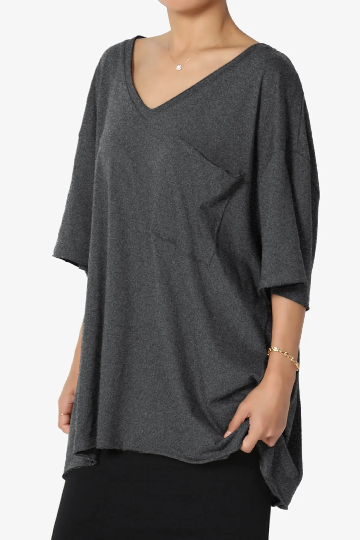 Charlie V Neck Pocket Boyfriend Tee PLUS