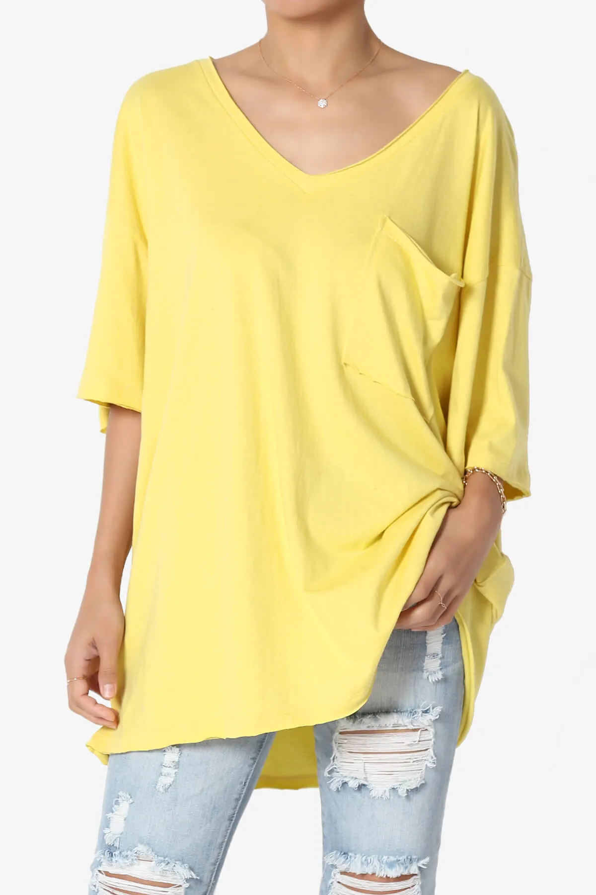Charlie V Neck Pocket Boyfriend Tee PLUS