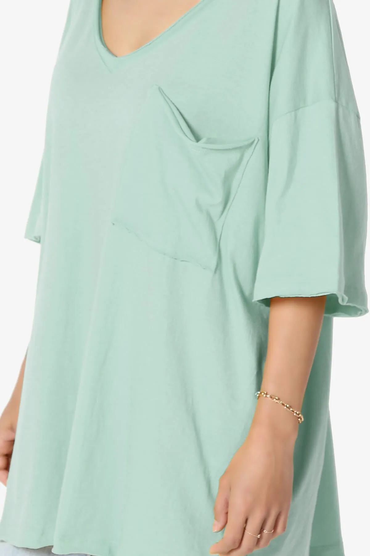Charlie V Neck Pocket Boyfriend Tee PLUS