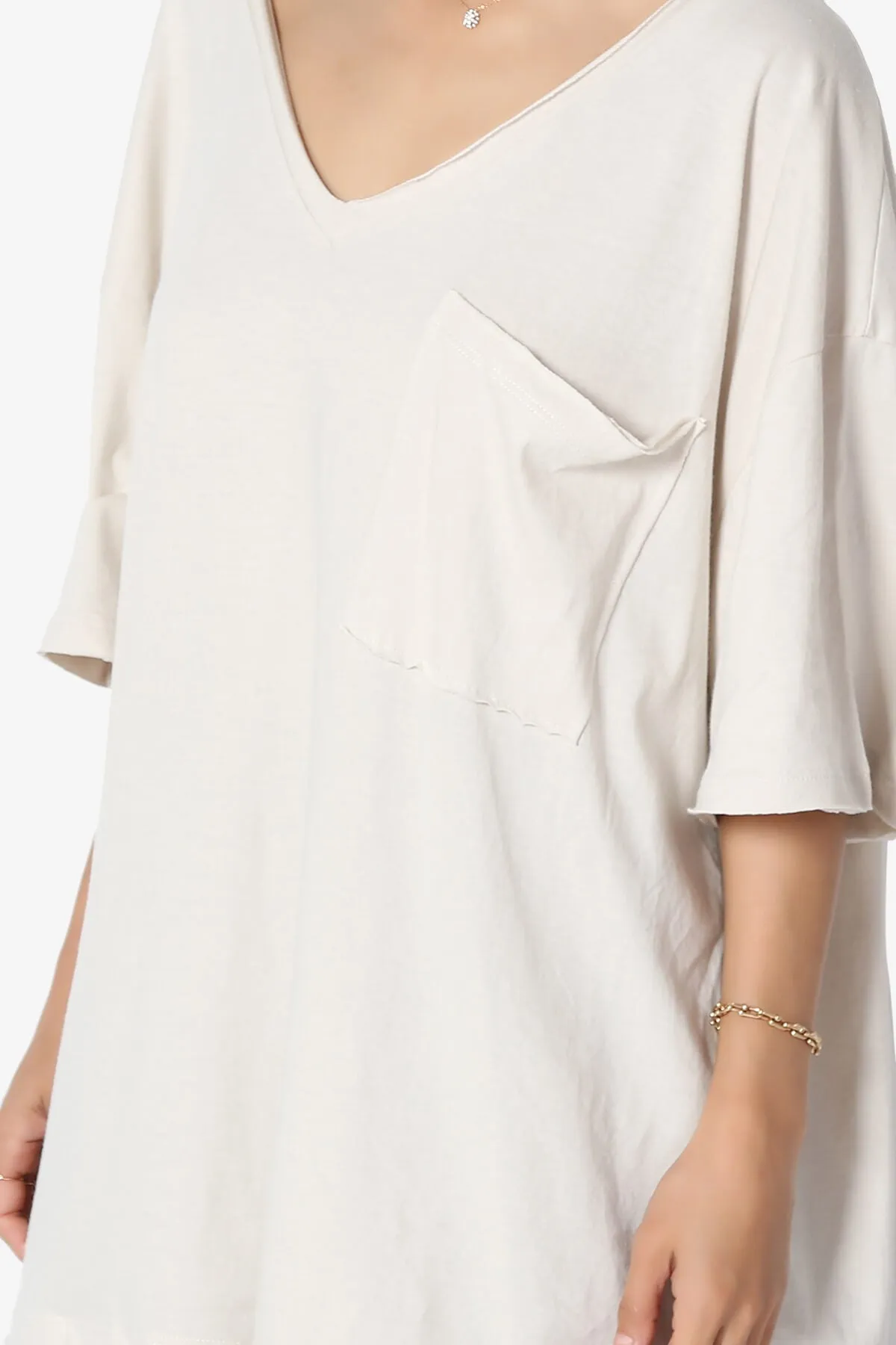 Charlie V Neck Pocket Boyfriend Tee PLUS