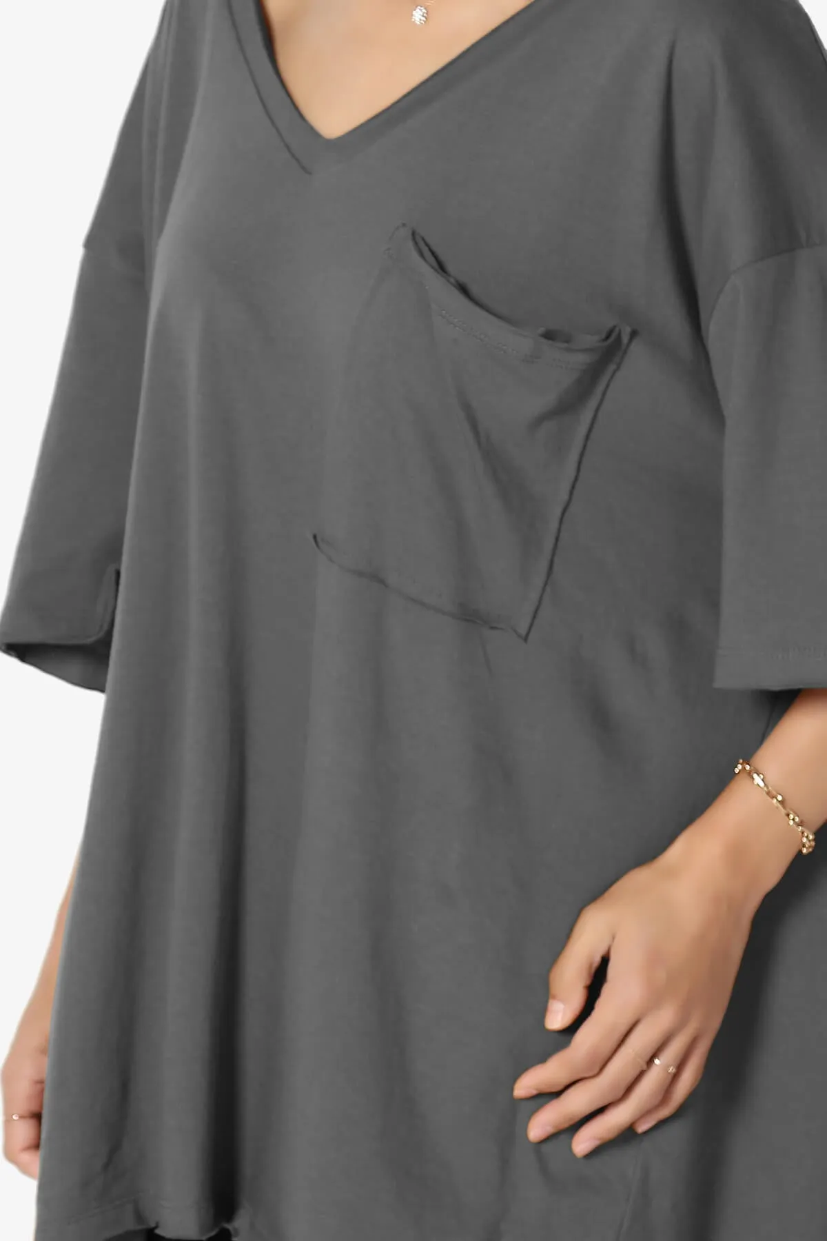 Charlie V Neck Pocket Boyfriend Tee PLUS