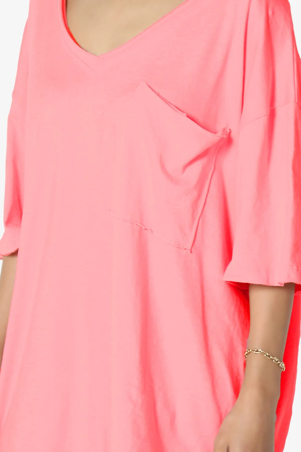 Charlie V Neck Pocket Boyfriend Tee PLUS