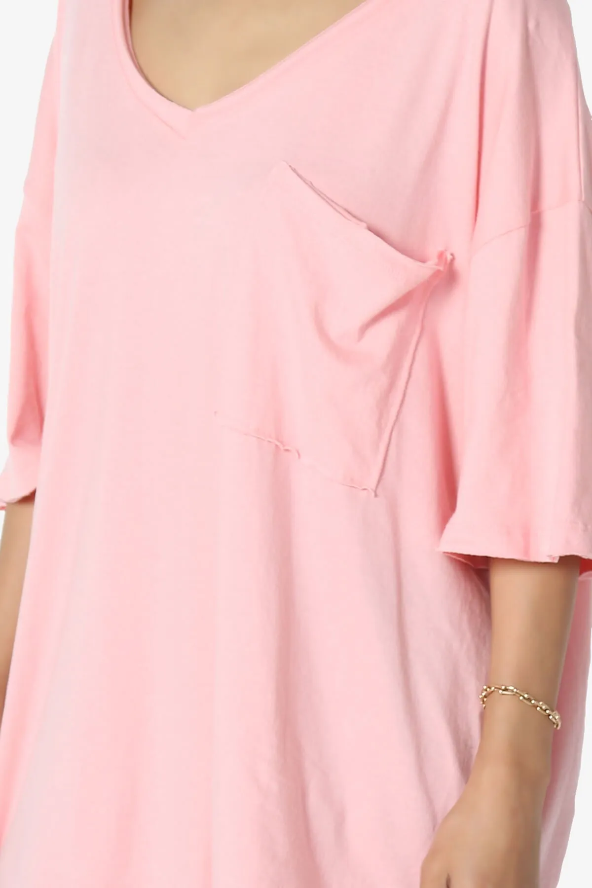 Charlie V Neck Pocket Boyfriend Tee PLUS
