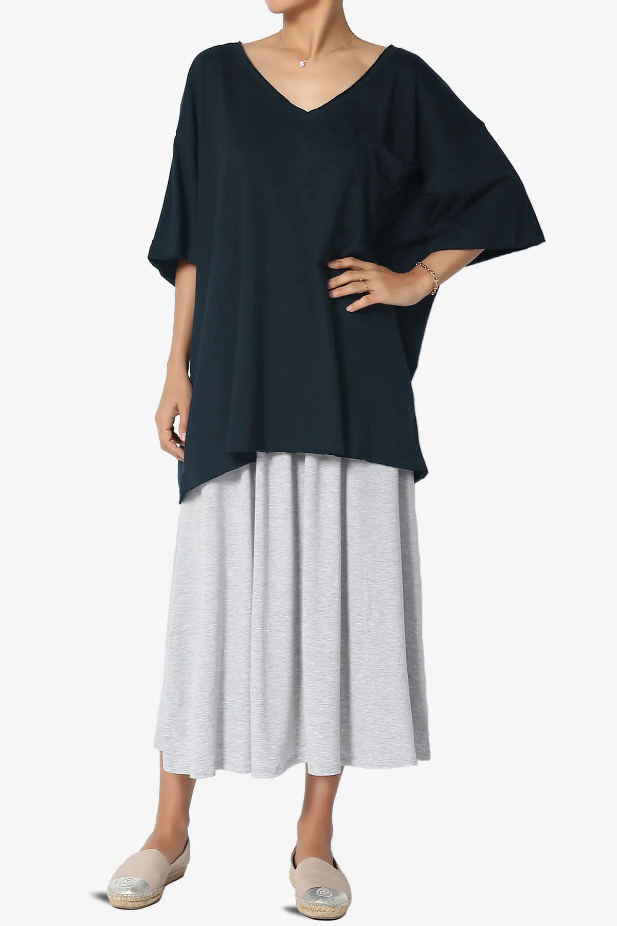 Charlie V Neck Pocket Boyfriend Tee PLUS