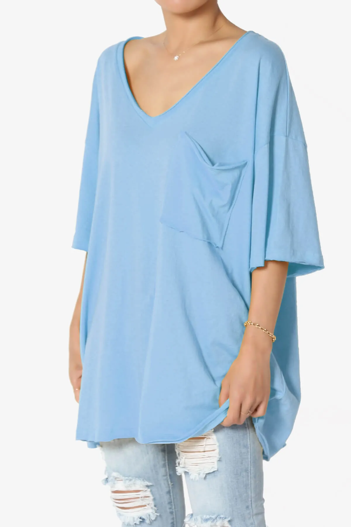 Charlie V Neck Pocket Boyfriend Tee PLUS