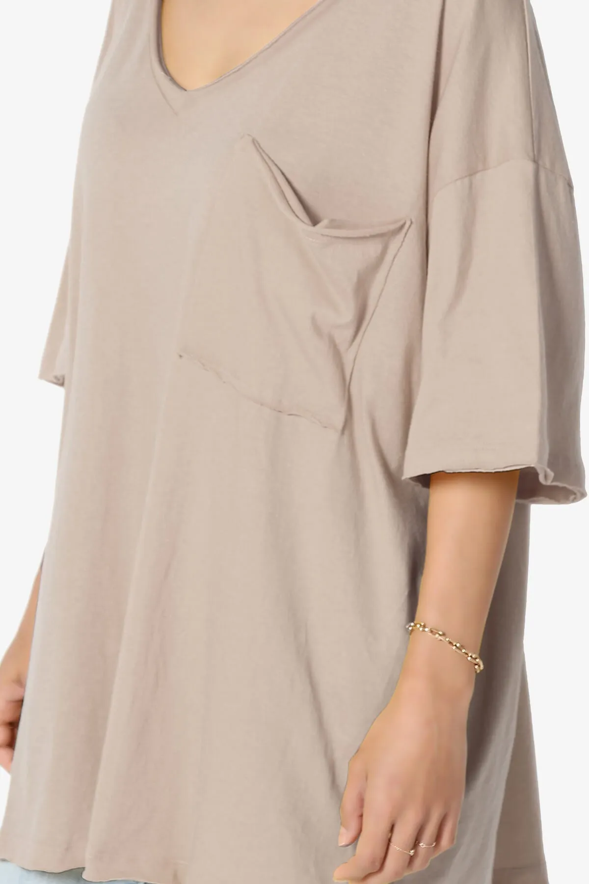 Charlie V Neck Pocket Boyfriend Tee PLUS