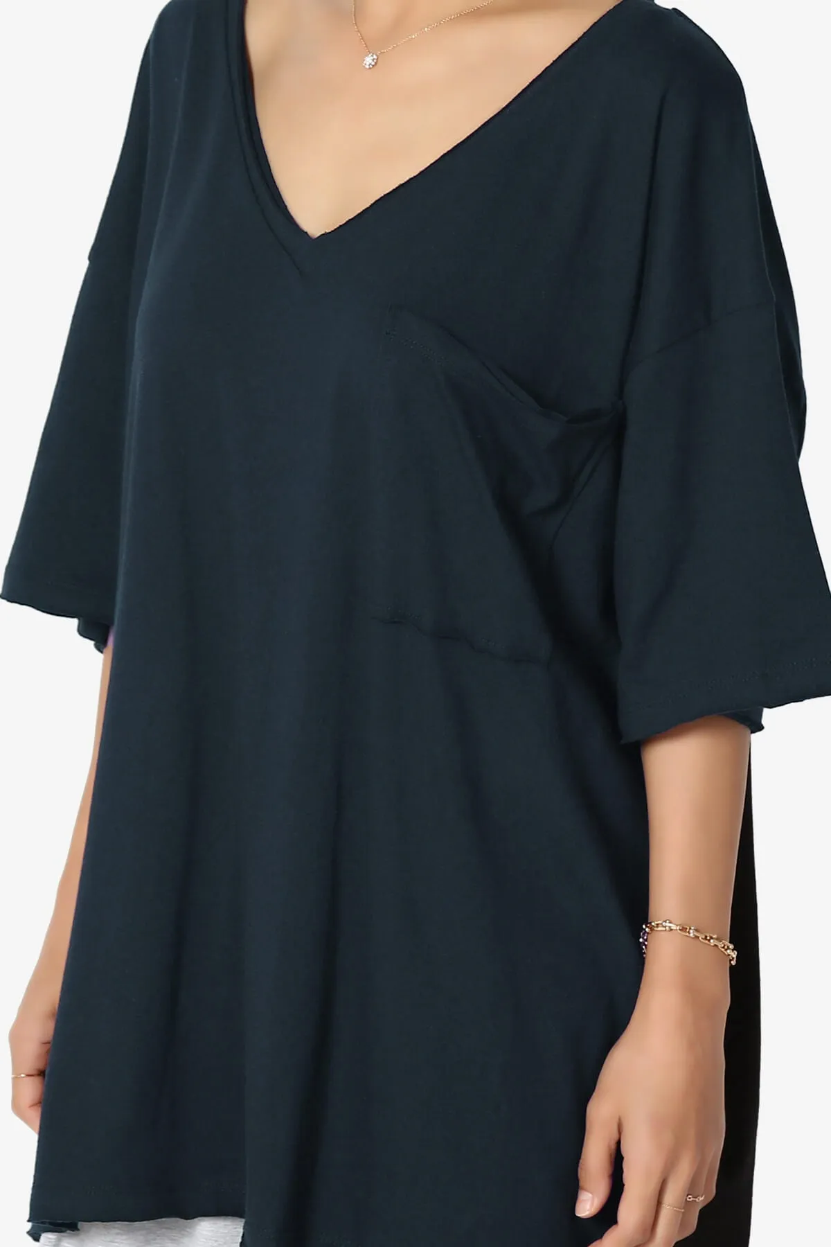Charlie V Neck Pocket Boyfriend Tee PLUS